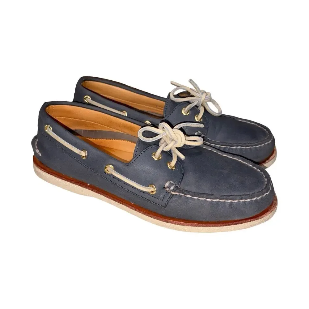 Sperry Gold Cup Blue Genuine Deerskin Leather Top-Sider Shoes Size: 8.5M Men's